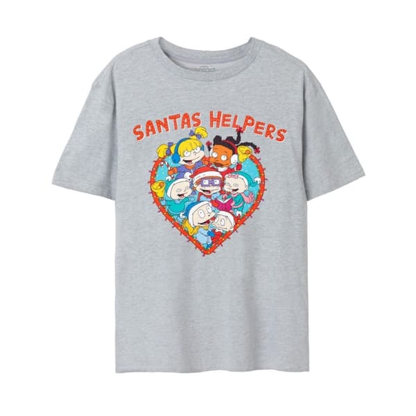 Rugrats Womens/Ladies Santas Helpers T-Shirt Grey Marl S