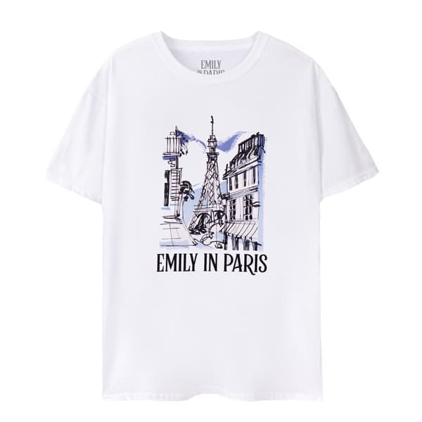 Emily In Paris Kortärmad t-shirt - dam/dam Sketchy Cityscape