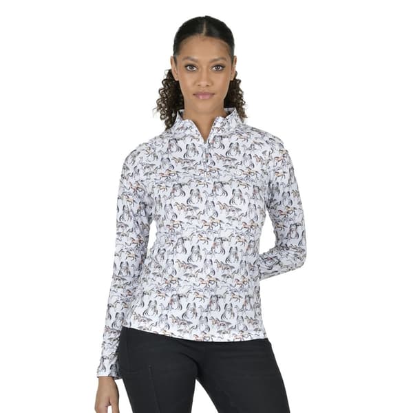 Dublin Womens/Ladies Kelsey Horse Long-Sleeved Top White XS