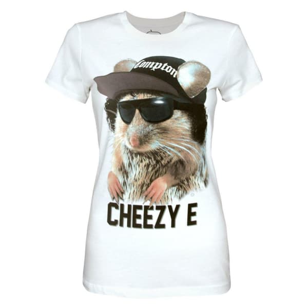 Goodie Two Sleeves Womens/Ladies Cheezy E T-Shirt White M