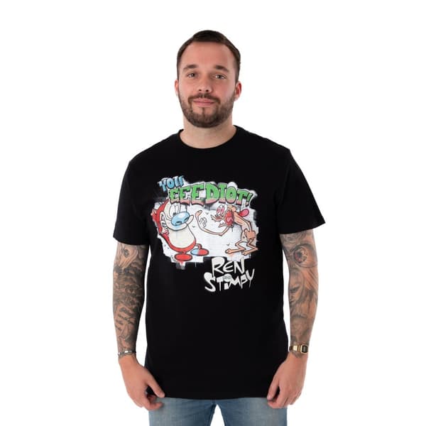 Ren & Stimpy Graffiti kortärmad t-shirt för herrar