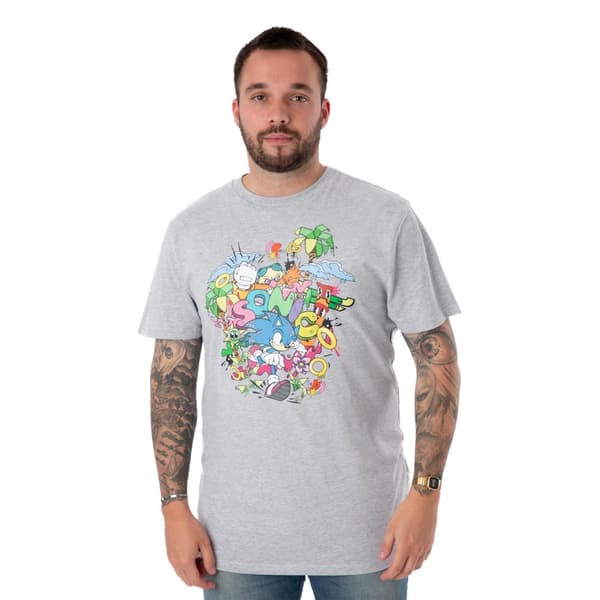 Sonic The Hedgehog Mens Psychedelic T-Shirt