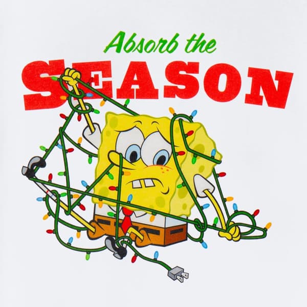 SpongeBob SquarePants Mens Absorb The Season Christmas T-Shirt
