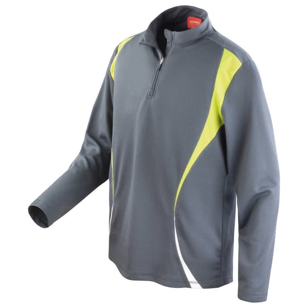 Spiro Unisex Vuxen Trial Träningströja med dragkedja Grey/Lime/White 3XL