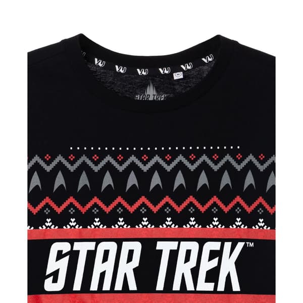 Star Trek Mens Fair Isle Christmas T-Shirt