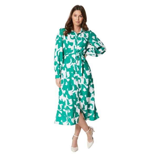 Principles Womens/Ladies Abstract Belt Shirt Dress Green 14 UK