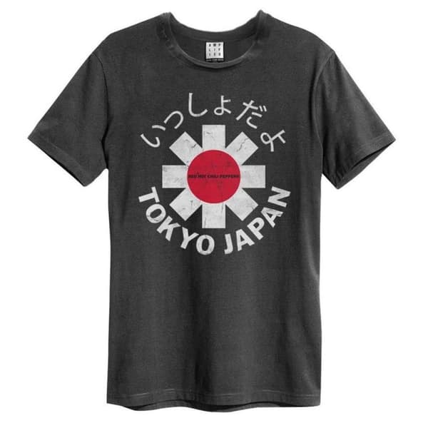 Amplified Unisex Adult Tokyo Japan Red Hot Chili Peppers T-Shirt Charcoal XXL
