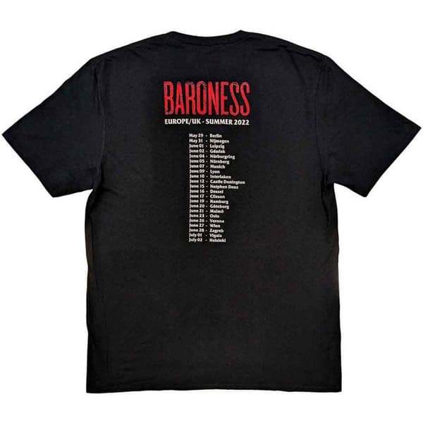 Baroness Unisex vuxen t-shirt med tryck på ryggen Razor Bloom