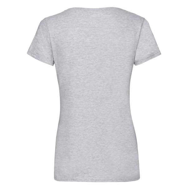 Fruit of the Loom Dam/Tjej Valueweight - T-shirt med djup V i värmegrått