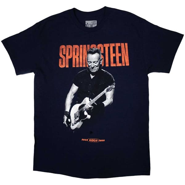 Bruce Springsteen Unisex vuxen Tour ´23 gitarr t-shirt Navy Blue L