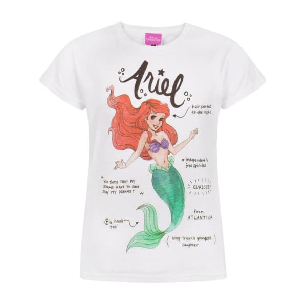 Disney Princess Childrens/Kids Ariel Short-Sleeved T-Shirt White 12-13 Years