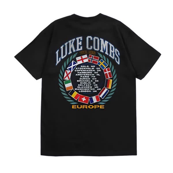 Luke Combs Unisex Adult Tour ´23 Flags T-Shirt