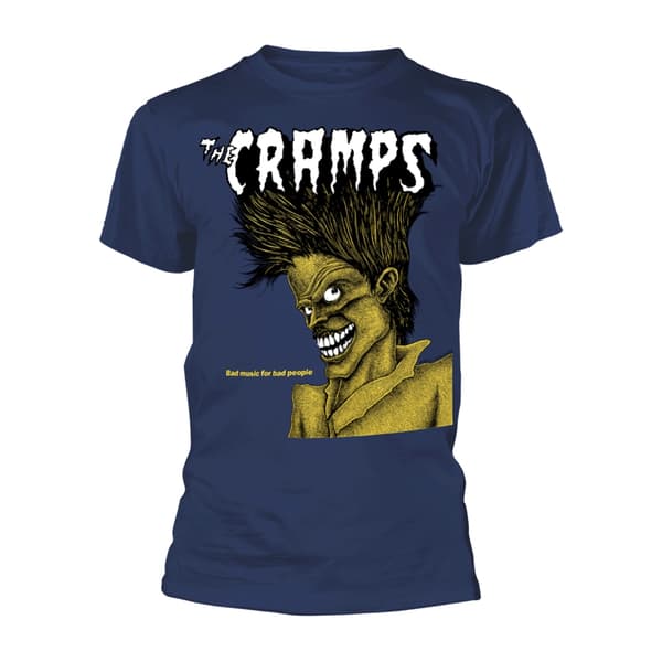 CRAMPS, THE - T-SHIRT, BAD MUSIC FOR BAD PEOPLE (NAVY) L