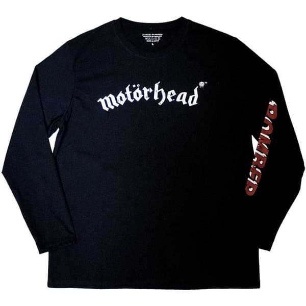 Motorhead Unisex långärmad t-shirt med bombermönstrad rygg och ärmar