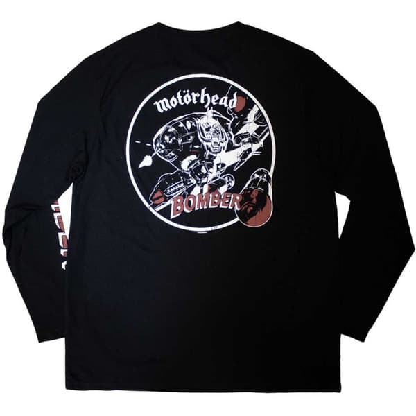 Motorhead Unisex långärmad t-shirt med bombermönstrad rygg och ärmar