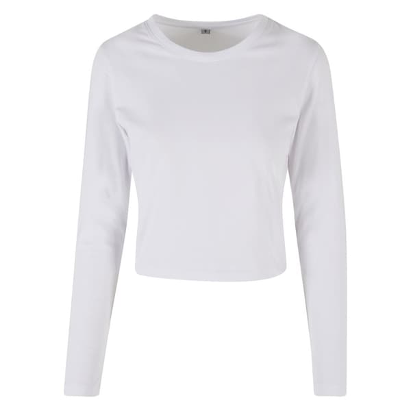 Build Your Brand Womens/Ladies Long-Sleeved Crop Top