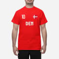 Miniatyrbild 1 av 4: Danmark landslag t-shirt i gul med DEN & 10 Eurovision euro 24