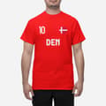 Miniatyrbild 1 av 4: Danmark landslag t-shirt i gul med DEN & 10 Eurovision euro 24