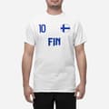 Miniatyrbild 1 av 4: Finland landslag t-shirt i vit med FIN & 10 Eurovision euro 24