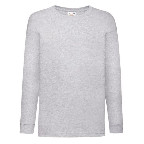 Fruit of the Loom Childrens/Kids Valueweight Heather Long-Sleeved T-Shirt