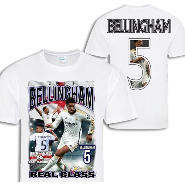 Jude Bellingham spelare t-shirt sportströja England  Real Madrid