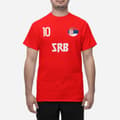Miniatyrbild 1 av 4: Serbiens  landslag t-shirt i röd med SRB & 10 fotboll euro24