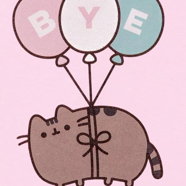 Pusheen Kortärmad t-shirt Bye Balloons för flickor