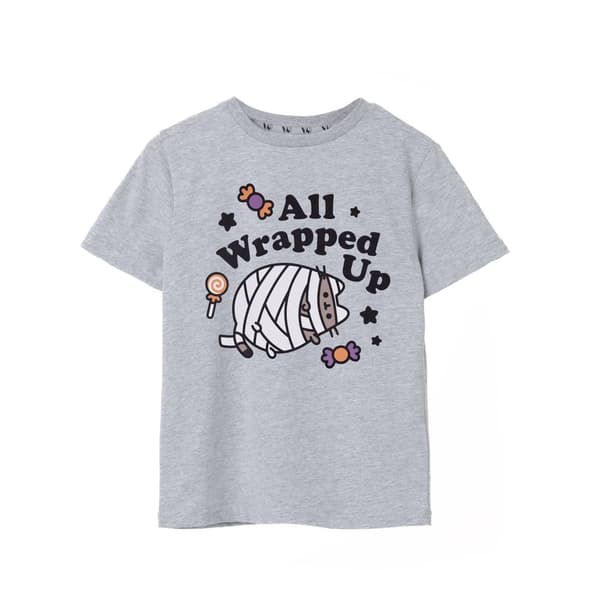 Pusheen Girls Halloween Mummy Marl T-Shirt Grey 13-14 Years