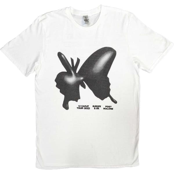 Post Malone Unisex Adult 2023 Tour Inflatable Butterfly Back Print T-Shirt