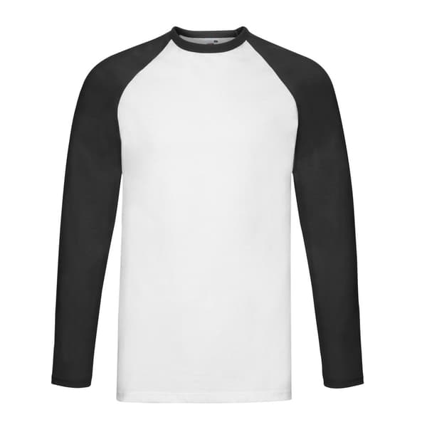 Fruit of the Loom Mens Contrast Long-Sleeved Baseball T-Shirt