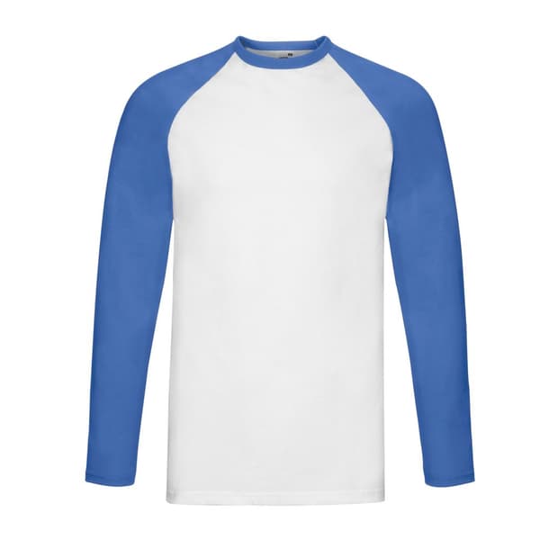 Fruit of the Loom Mens Contrast Long-Sleeved Baseball T-Shirt