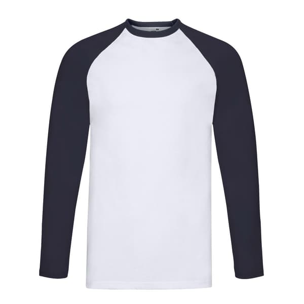Fruit of the Loom Mens Contrast Long-Sleeved Baseball T-Shirt
