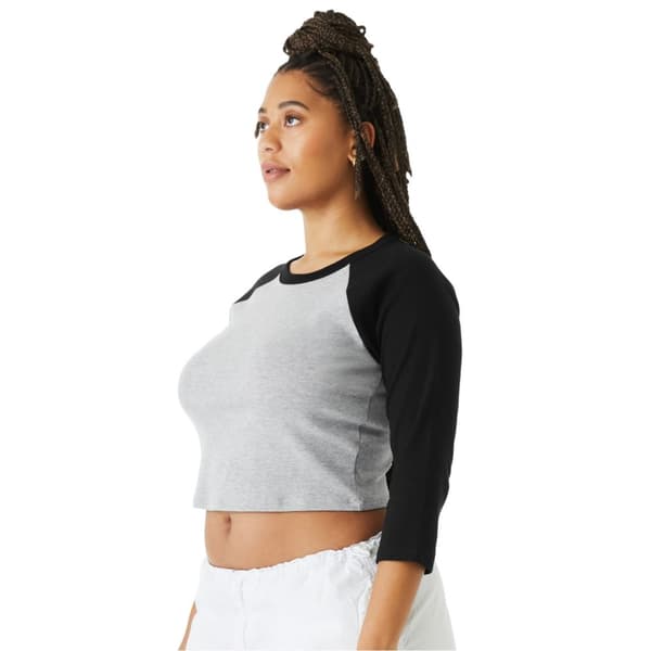 Bella + Canvas Womens/Ladies Contrast Heather Crop Top