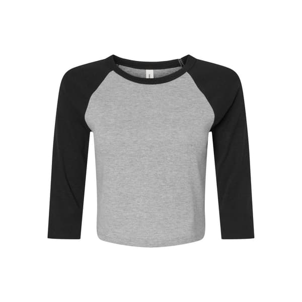 Bella + Canvas Womens/Ladies Contrast Heather Crop Top Athletic Heather Grey/Black XL