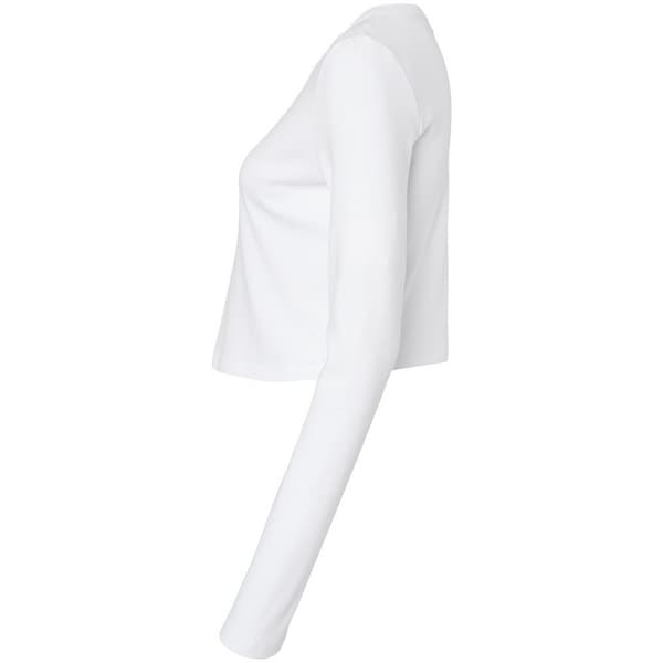Bella + Canvas Womens/Ladies Micro-Rib Long-Sleeved Crop Top
