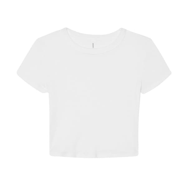 Bella + Canvas Womens/Ladies Micro-Rib Cropped T-Shirt White XL
