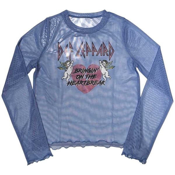 Def Leppard Dam/Tjej Bringin On The Heartbreak Långärmad topp i mesh