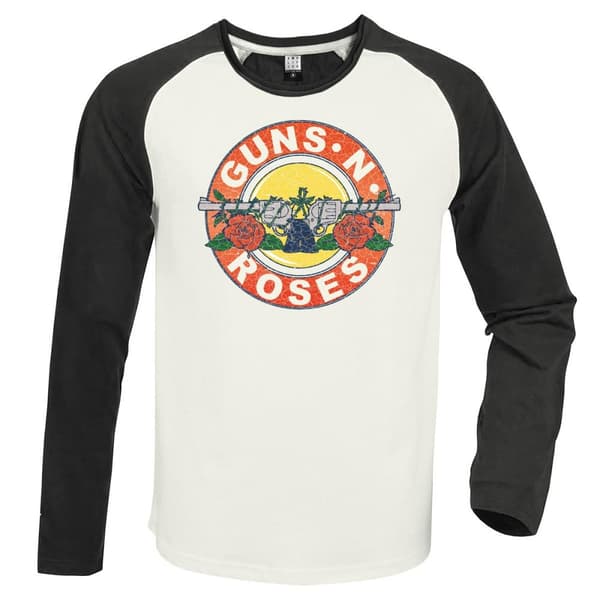 Amplified Unisex Adult Vintage Bullet Guns N Roses Vintage T-Shirt White/Charcoal XL
