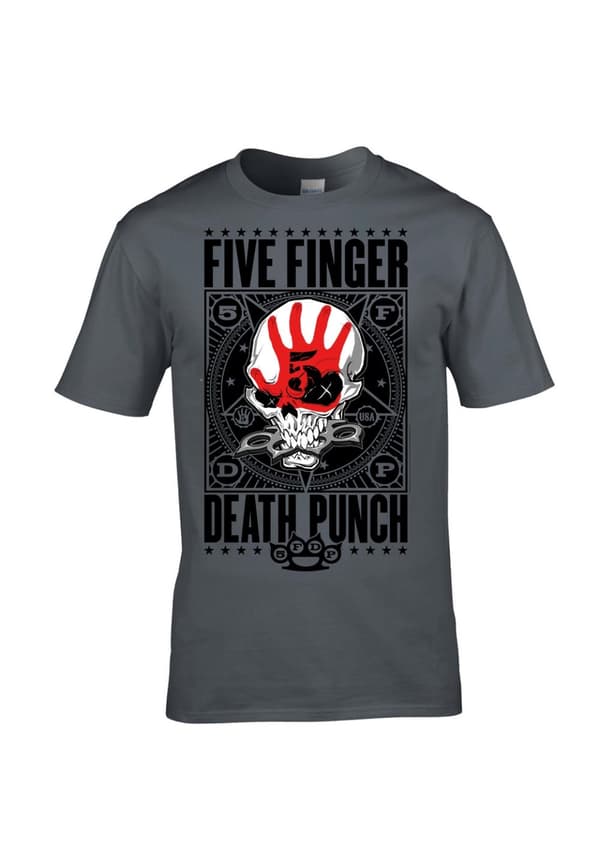 Five Finger Death Punch Obey  T-Shirt Grå Medium