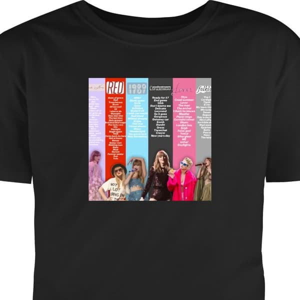 Voksen T-shirt | Behagelig T-shirt til Voksne Taylor Swift Sort Small