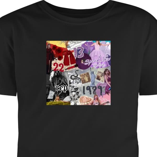 Voksen T-shirt | Behagelig T-shirt til Voksne Taylor Swift Sort Medium