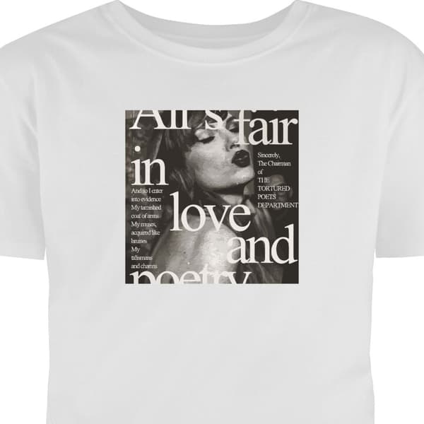 Voksen T-shirt | Behagelig T-shirt til Voksne Taylor Swift Hvid Small