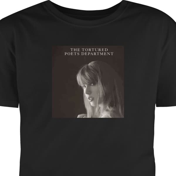 Vuxen-T-shirt | Bekväm T-shirt för Vuxna Taylor Swift - the tortured poets department Svart Medium