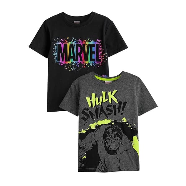 Marvel Boys Smash Logo T-Shirt (Pack of 2)