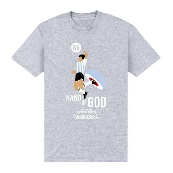 Subbuteo Unisex Adult Hand Of God T-Shirt Heather Grey XL