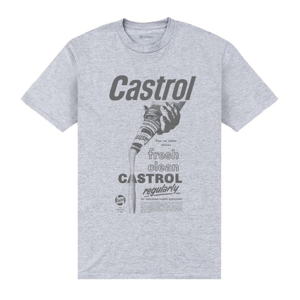 Castrol Unisex Adult Fresh Clean T-Shirt Heather Grey L
