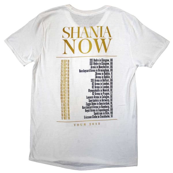 Shania Twain Unisex Vuxen Tour 2018 Mic Photo T-Shirt