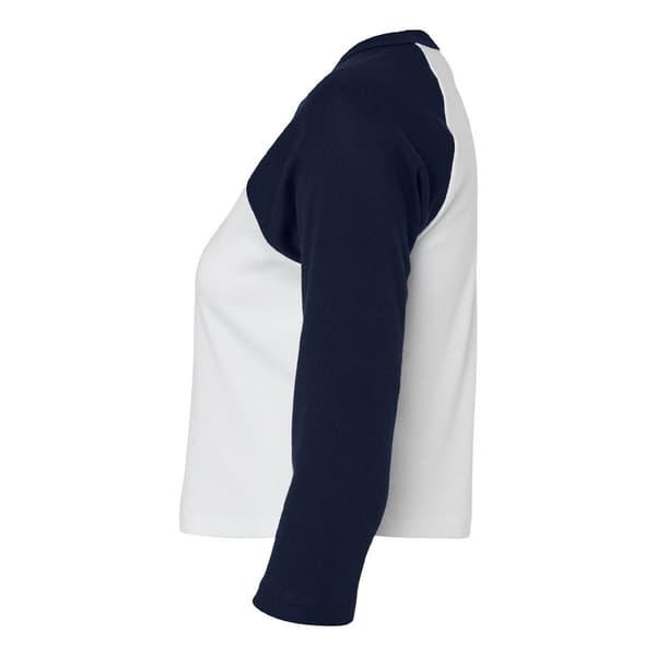 Bella + Canvas Womens/Ladies Micro-Rib Raglan 3/4 Sleeve Crop T-Shirt