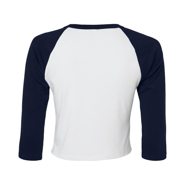 Bella + Canvas Womens/Ladies Micro-Rib Raglan 3/4 Sleeve Crop T-Shirt