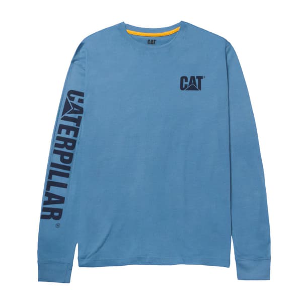 Caterpillar Langærmet T-shirt med varemærke-banner til mænd